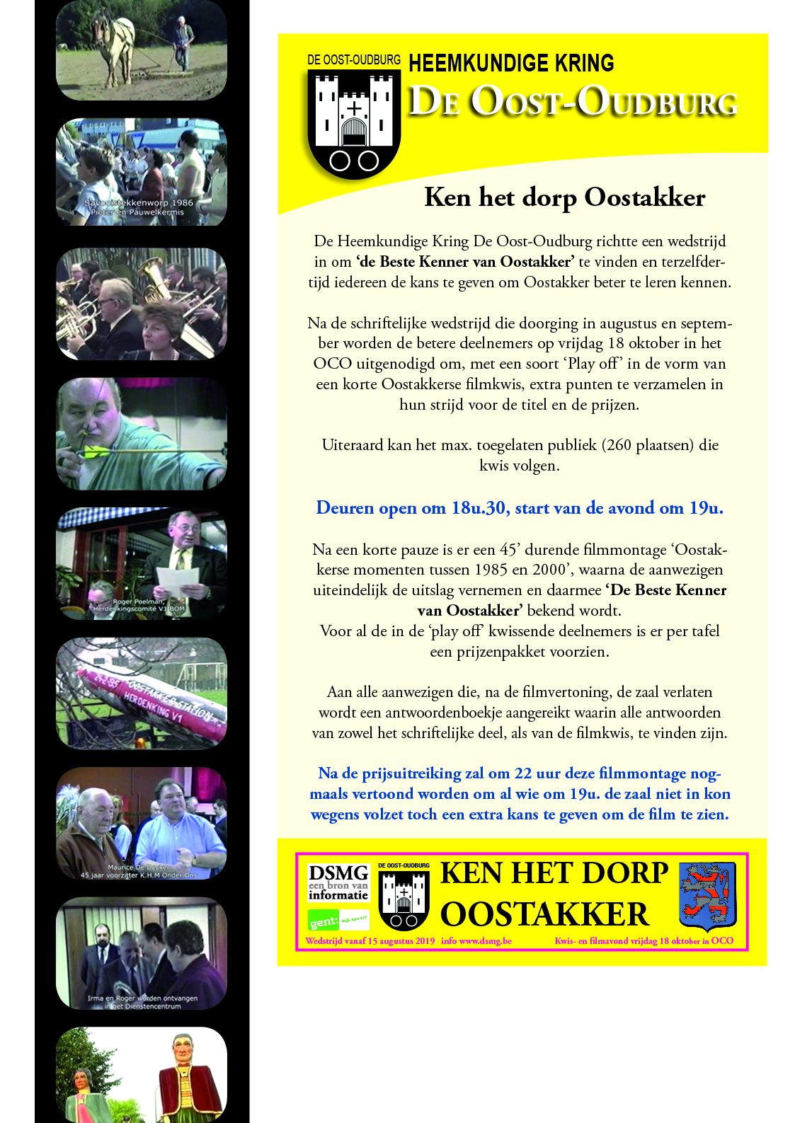 Vrijdag 18 oktober Filmkwis Oostakker